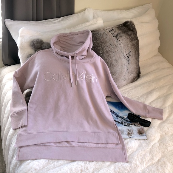 Calvin Klein Tops - Calvin Klein cozy, lounge sweatshirt, funnel neck spellout size large